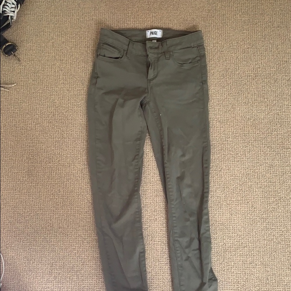 ARMY GREEN PAIGE JEANS size 25
